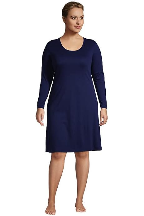 Long Sleeve Supima Midcalf Nightgown 