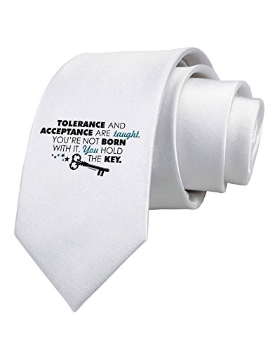TooLoud Tolerance And Acceptance Printed White Neck Tie