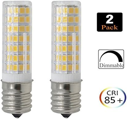 LED E17 Bulb, Dimmable E17 Bulbs, 6W Equivalent Halogen 60W, AC 120V 580lm, Microwave Oven Light Bulb, 88X2835SMD(Pack of 2) (Warm White, 6W)