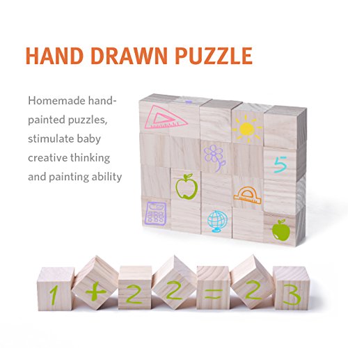KINGCRAFT 40pcs Solid Wood Craft Blocks DIY Crafts Carving Painting Art Supplies for Shower Game Puzzle Making,1.5inch - Thumbnail 4