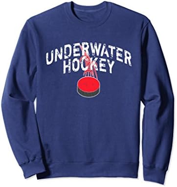 Unisex Underwater Hockey Sweatshirt Red Hockey Puck Large Navy