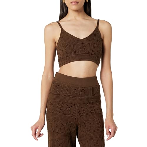 The Drop Damen Diza Häkel-Bralette, Kaffeebohnen, XL
