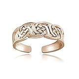Hoops & Loops Sterling Silver Flash Plated Rose Gold Irish Celtic Knot Toe Ring