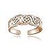 Hoops & Loops Sterling Silver Flash Plated Rose Gold Irish Celtic Knot Toe Ring