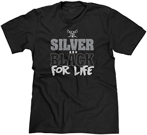 FreshRagsSilver and Black for Life Oakland Fan Parody Men's T-Shirt 2X Black