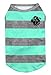 Puppy Face Striped Shirt for Dog Tank Pet Shirts Green and Grey Wide Stripe Pet Clothes for Dogs Large