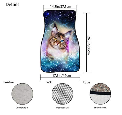 INSTANTARTS 2 Piece Sunflowers Print Fashion Universal Car Mats Polyester Soft Durable Vehicle Floor Mat Fit for Most Cars (Black)