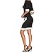 SUNNOW Womens Retro Bodycon Asymmetrical Pencil Cocktail Party Dresses (S, Black)