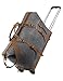 Kattee Luggage Rolling Duffel Bag Leather Trim Canvas Wheeled Carry-on Travel Bag 50L (Dark Gray)