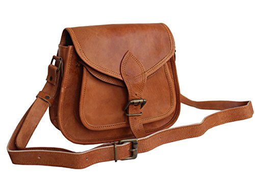 LUST Leather Women's Hippe Leather Purse Crossbody Shoulder Bag Travel Satchel Handbag Ipad Bag 9" x 7"