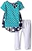 Kidtopia Girls' Polka Dot Jersey & Chiffon Back with Legging Tunic Set