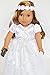 6 Piece Communion Dress Gown Compatible with American Girl Dolls Complete with Accessories- 18 Inch Doll Clothes Communion Dress Gown