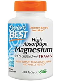 Doctor's Best High Absorption Magnesium Glycinate Lysinate, 100% Chelated, Non-GMO, Vegan, Gluten Free, Soy Free,  200 mg, 240 Tablets