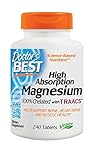 Doctor's Best High Absorption Magnesium Dietary Supplement, 200 mg per 2 tablets, 240 Tablets