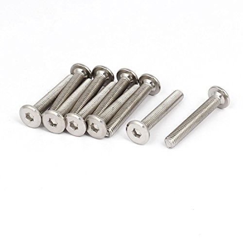 uxcell M6x40mm Nickel Plated Hex Socket Head Furniture Bolts Connector Fastener 10pcs