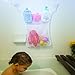 Bath Toy Organizer - Bathroom Tub Toy Holder - Large Mesh Net - Quick Dry for Bathtub - Suction Hooks & 3M Stickers for Stronger Hold