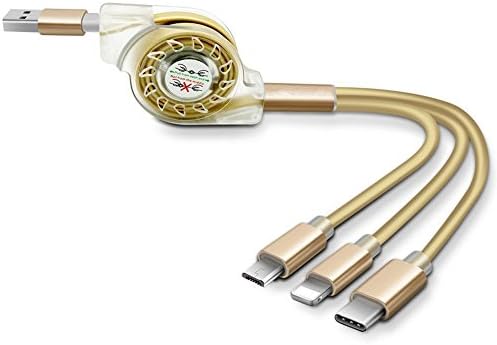 Multiple Charging Cable,VINSO TECH 3 in 1 Multiple Usb Cable with Lightning 8 pins,Type-C, Micro USB Cable Adapter for iPhone 6S 6 5,iPod touch,Galaxy S6, S5, Note 4 5 Nexus 5X, OnePlus 3, Huawei P9