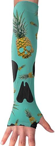Pineapple Suagr Skull Logo Arm Sleeves Cooling UV Protection Sun Sleeves Hand Cover For Men Women Outdoor Cycling Driving Basketball Football Sports