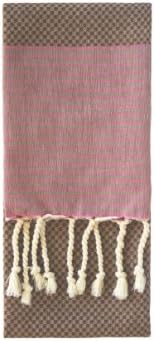 Nine Space Aegean Turkish Fouta Hand Towel, 31 by 15-Inch, Chocolate