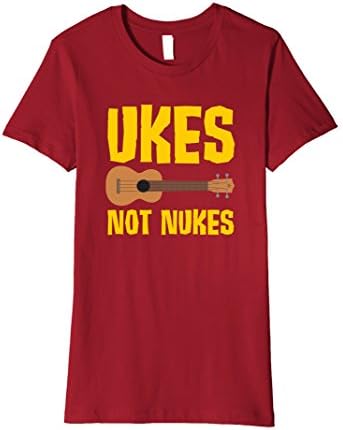 Women's Ukes Not Nukes T-Shirt Large Cranberry