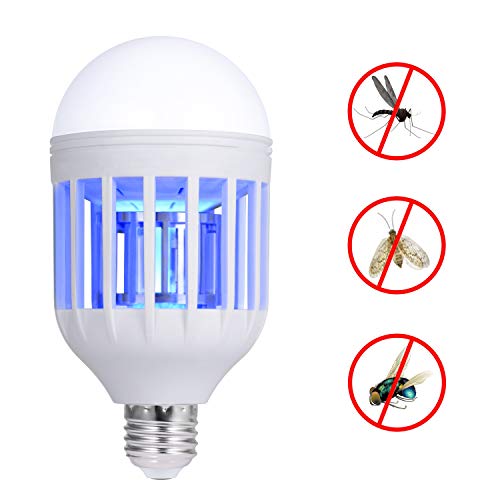 Adoric 110V Mosquito Killer Lamp, Bug Zapper Light Bulb, Electronic Insect Killer, Fits in E26/E27 Light Bulb Socket, Mosquito Trap Night Lamp for Indoor Outdoor Porch Deck Patio Backyard