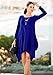 WearLove Women Asymmetrical Loose Long Sleeve Pockets Tunic Shirt Dress Blue L