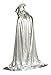 Beautifulfashionlife Hooded Cloak Role Cape Play Costume Shining Silver 150cm