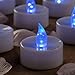 Mars Blue Flameless Candles Flickering Tea Lights - LED Candle Tealight Free Fake Rose Petals - 1.4X1.4 Height 72+ Hours - Gift Set for Him, Her, Brides, Thanksgiving, Christmas.