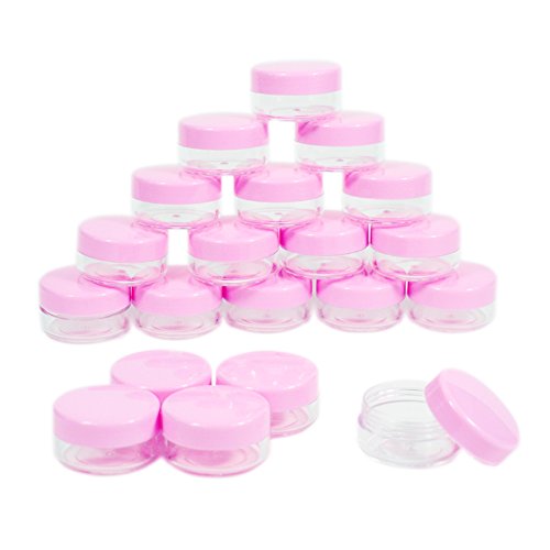 3 Gram Cosmetic Sample Containers with Lids 25pcs Empty Mini Makeup Jaws Plastic BPA Free
