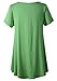 LARACE Women Short Sleeves Flare Tunic Tops for Leggings Flowy Shirt (1X, Green)