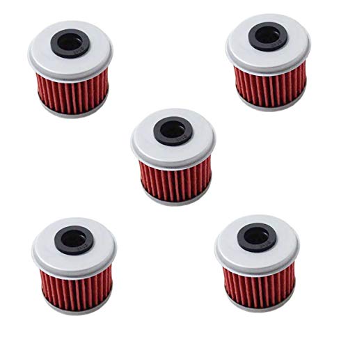 Poweka 116 Oil Filter for Honda CRF150R CRF250R CRF250X CRF450R CRF450X Motorcycle Replace HF116, KN116 Pack of 5