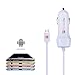 Micro USB Car Charger, VoltronTek Ultra Fast Travel Adapter with Extra Length Built-in Micro USB Connector for Samsung Galaxy S7 S6 S5 S4 Galaxy Tab Note 5 4 3 2 Google Nexus 7 Extra USB Port (White)