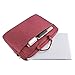 MOSISO Polyester Messenger Shoulder Bag with Adjustable Depth at Bottom Compatible with 15-15.6 Inch Laptop, Pure Red