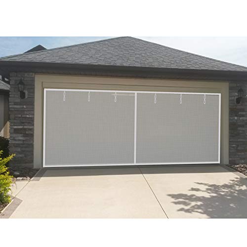 Garage Screen Doors for 2 Car Garage 16x7Ft White Color