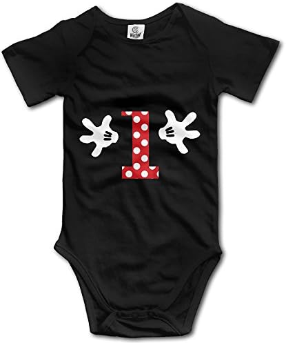 UKW Baby Boys' First Anniversary - One Year Old Crew Neck Bodysuits Black
