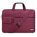 MOSISO Laptop Shoulder Bag Compatible with 13-13.3 inch MacBook Pro, MacBook Air, Notebook Computer, Protective Polyester Flapover Messenger Briefcase Carrying Handbag Sleeve Case Cover, Wine Red