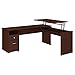 Bush Furniture Cabot 72W 3 Position L Shaped Sit to Stand Desk in Harvest Cherry