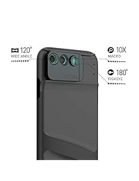 MOMAX   Funda para iPhone X: 6 en 1, lente de doble óptica (180°ojo de pez, 2X Telephoto, 120° de ángulo amplio, 10X 20X Macro), dos capas de doble protección