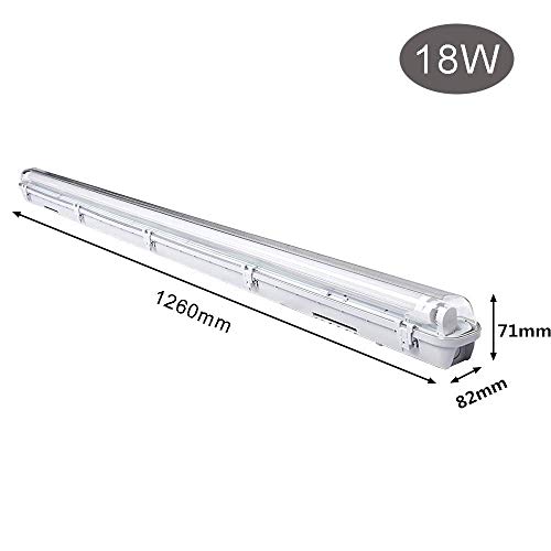 18W LED Feuchtraumleuchte Warmweiß 1.2M Wannenleuchte Tageslicht Werkstatt Leuchten PC Abdeckung 3000K Leuchtstoff lamp… – Bild 5