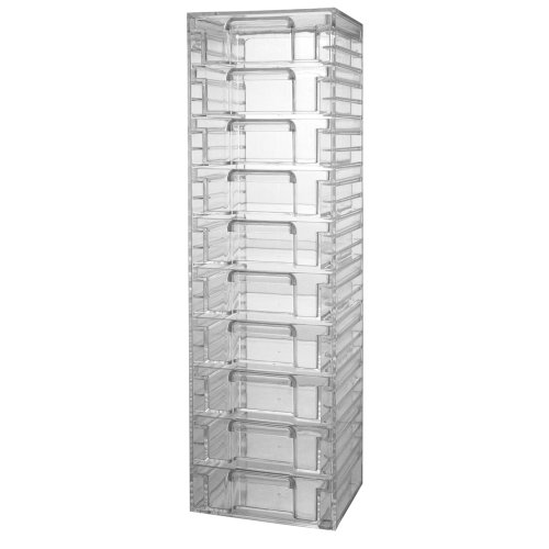 Clear Plastic Organizer with 10 Removable Drawers