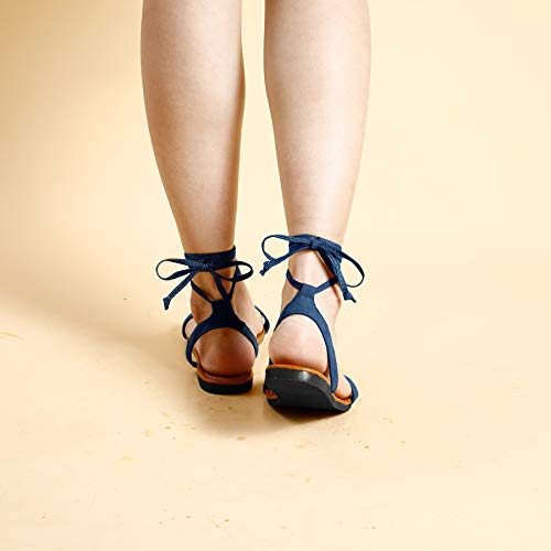 navy ankle strap sandals