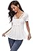 MISS MOLY Tunic Tops for Women Deep V Neck Lace Ruched Front Ruffle Short Sleeves Peasant Blouse Pleated Shirts Navy Blue, X-Small