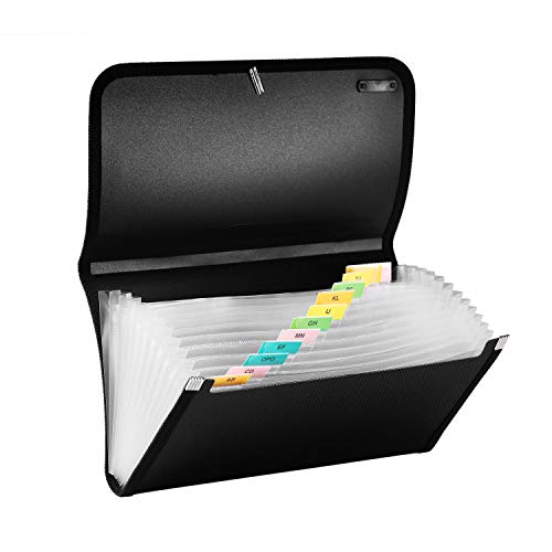 Glove Box Console Organizer with 13 Pockets, UBAYMAX Car Vehicle Auto OCD Document Holder Case Armrest Storage Wallet for Owners Manual Car Registration Insurance Card Tire Gauge Changes (Black)