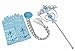 Onshine Princess Dress up Accessories - 4 Pieces Gift Set Tiara Crown Wig Wand Gloves Blue