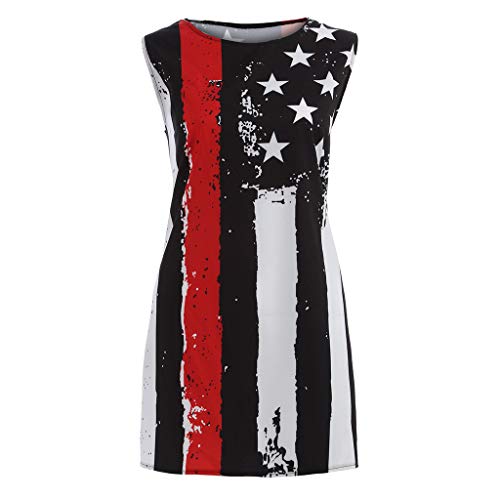 3 Independence+Sleeveless+Crewneck+Patriotic+Sundress