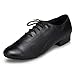 CRC Men's Stylish Round Toe Lace Up Black Leather Salsa Tango Ballroom Morden Latin Jazz Rumba Professional Dance Shoes