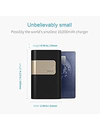 Batería externa USB de 10000 mAh compacta con 18 W de entrega de energía tipo C Cargador portátil construido en cables, iWALK QC 3.0