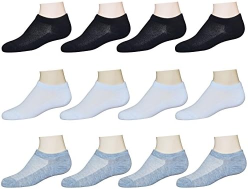 Collettie Betty Girls No-Show Low Cut Athletic Ankle Socks - 12 pack