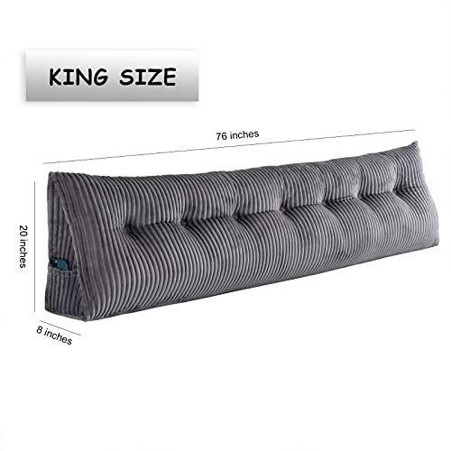 Activance Large Triangular Headboard Wedge Bed Rest Reading Pillow