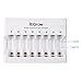 iEGrow 8-Bay AA AAA Battery Charger for Ni-MH Ni-CD Rechargeable Household Batteries with LED Indicator